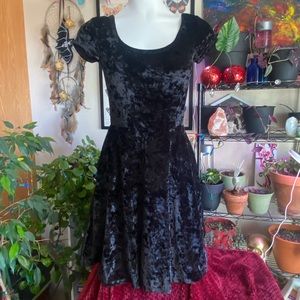 Rue21 black crushed velvet skater dress - Size Small
